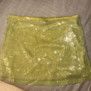 Zara Gold Sequin Pencil Mini Skirt Cocktail